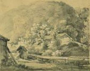 Bauerngehoft In Bayerischer Landschaft. by Georg Maximilian Johann Von Dillis