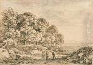 Bewaldete Hugellandschaft. by Georg Maximilian Johann Von Dillis