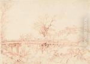 Landschaft Mit Brucke. by Georg Maximilian Johann Von Dillis