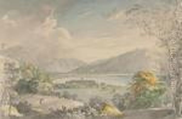 Blick Auf Kloster Tegernsee, Im Hintergrund Die Kirche Von Egern. - view 1