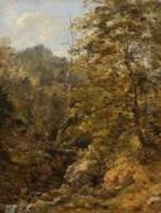 Bewaldetes Gebirgstal by Georg Maximilian Johann Von Dillis