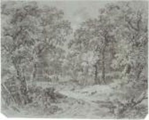 A Lane Running Through Woodland by Georg Maximilian Johann Von Dillis