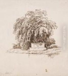 Grose Weide Mit Denkmal. by Georg Maximilian Johann Von Dillis