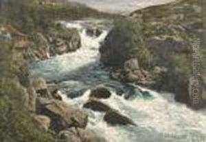 Norwegische Flusspartie Im Sommer. Norwegische Flusspartie Im Sommer.