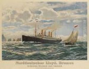 Nach - Plakat: Norddeutscher 
Lloyd, Bremen. D(ampfer) Kaiser Wilhelm Der Grosse Im Kanal Die Needles 
Passierend