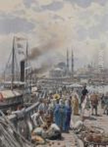 The Old Galatea Bridge Connecting Karakoy To Eminonu Over The Golden Horn, Istanbul - view 1