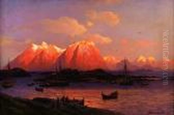 Coucher De Soleil A Svolvaer Dans L'archipel Des Lofoten, En Norvege - view 1