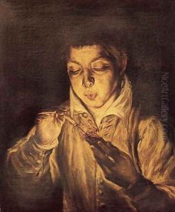 A Boy Blowing on an Ember to Light a Candle (Soplón) 1570-72