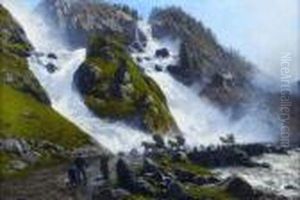 Le Passage Du Torrent by Themistocles Von Eckenbrecher