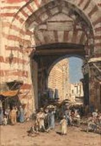 The Bab El Metwali, Cairo by Themistocles Von Eckenbrecher