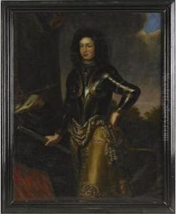 Portratt Av Kung Karl Xi Som Harforare Med Kommendantstav by David Klocker Von Ehrenstrahl