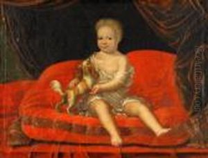 Barnportratt Forestallande L. Thormohlen Junior Sittande Med En Sallskapshund Barnportratt Forestallande L. Thormohlen Junior Sittande Med En Sallskapshund