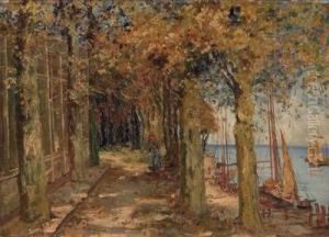 Promenade In Warnemunde by Elisabeth Von Eicken