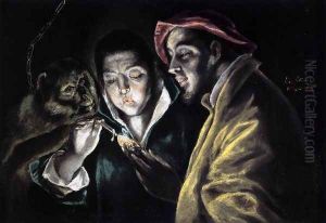 An Allegory with a Boy Lighting a Candle in the Company of an Ape and a Fool (Fábula) 1577-79