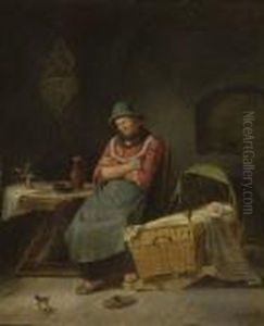 Amme Mit Kind In Der
Stube. by Karl Von Enhuber