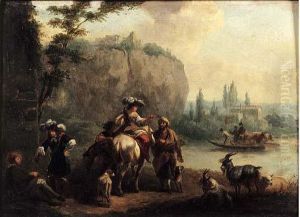 Le Passage Du Gue by Carel van Falens or Valens