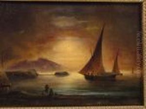 Franken,boote Bei Sonnenuntergang by Paul Von Franken