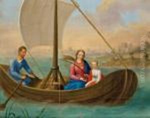 Die Heilige Familie Im Boot by Josef Von Fuhrich
