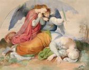 Santi Dormienti Con I Loro Angeli Custoditi by Josef Von Fuhrich