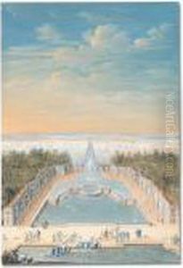 The Fountains In The Gardens Of The Nymphenburg by Maximilian Von Geer