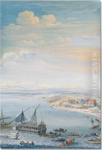 The Starnberger See, With The 'bucintoro' And Schloss Starnberg In The Distance - view 1