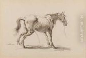 A Standing Horse Urinating by Eugene von Guerard