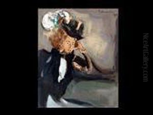 Halbbildnis Einer Dame Mit Federhut