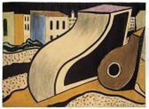 "berliner Stadtbild, Vorn Stilleben Mit Mandoline" by Werner Von Heldt