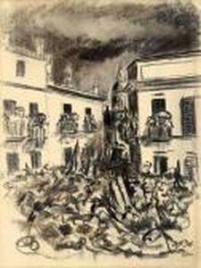 Prozession In Einer Sudlichen Stadt by Werner Von Heldt