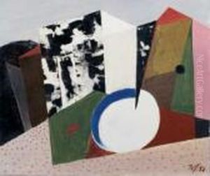 Stilleben Mit Weisem Kreis (komposition Mit Dem Weisen Kreis) by Werner Von Heldt