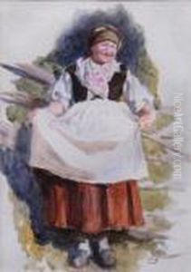A Lady By A Gate.