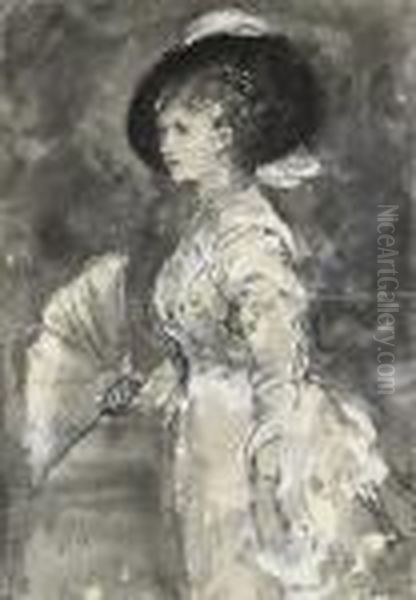 Study For A Portrait Of Mrs. Henry Mason by Sir Hubert von Herkomer