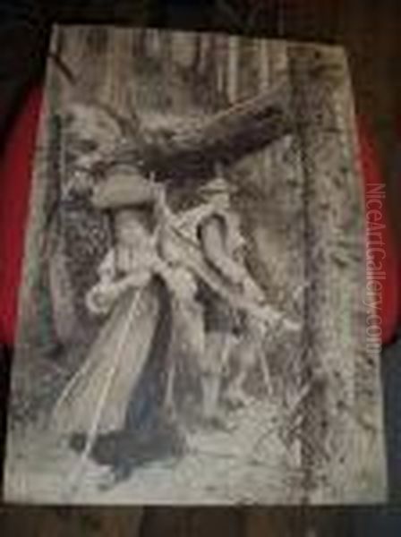 Figureson A Wooded Path - view 1