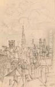 Blick Auf Eine Stadt by Fritz Von Herzmanovsky-Orlando