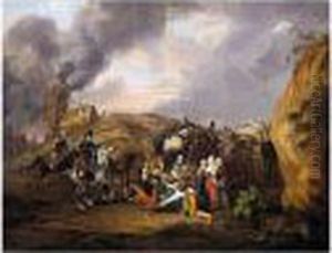 Don Cossacks With French Captives by Peter Heinrich Lambert Von Hess