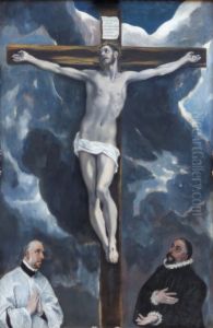 Christ on the Cross Adored by Two Donors c. 1580