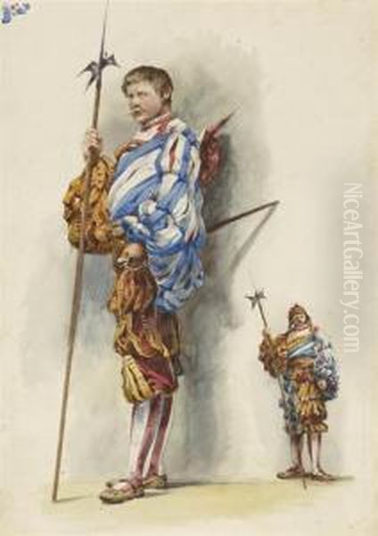 Two Members Of The Papal Swiss Guard - view 1