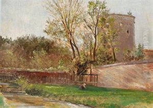 Landschaft Mit Rundturm Landschaft Mit Rundturm