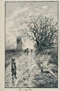 Hollandische Landschaft Mit Einer Windmuhle Hollandische Landschaft Mit Einer Windmuhle