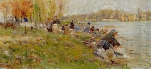 Wascherinnen Am Fluss