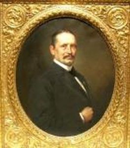 Portrait Eines Herren Im Oval. Rechts Seitlich Signiert F. Kaulbach by Friedrich August von Kaulbach