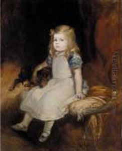 Ein Madchen Mit Ihrem Hund (a Young Girl With Her Dog)