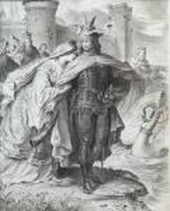The Daparture Of Lohengrin by Wilhelm von Kaulbach