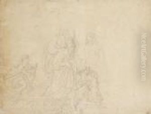 Drei Antikisch Gewandete Manner
Verlassen Ein Von Einem Jungen Gesteuertes Boot Und Werden Von Einem
Vierten Begrust by Wilhelm von Kaulbach
