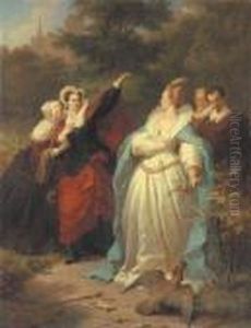 Mary, Queen Of Scots And Elizabeth I by Wilhelm von Kaulbach