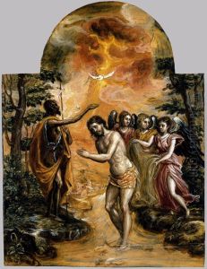 Baptism of Christ 1568 by El Greco (Domenikos Theotokopoulos)