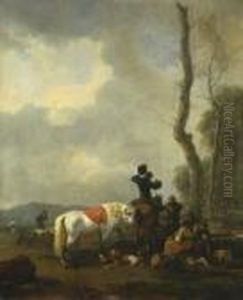 Rast Am Waldesrand. by Wilhelm Alexander W. Von Kobell