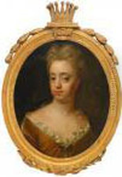 Portratt Av Prinsessan Hedvig
Sofia Kladd I Guldfargad Klanning Med Spetskant - Midjebild - view 1