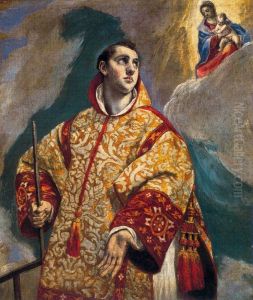 Apparition of the Virgin to St Lawrence 1578-80 by El Greco (Domenikos Theotokopoulos)