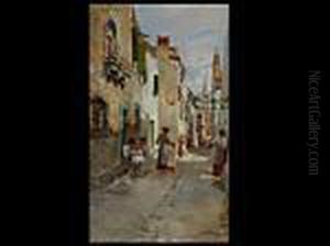 Italienische Strassenszene by Leo Von Littrow